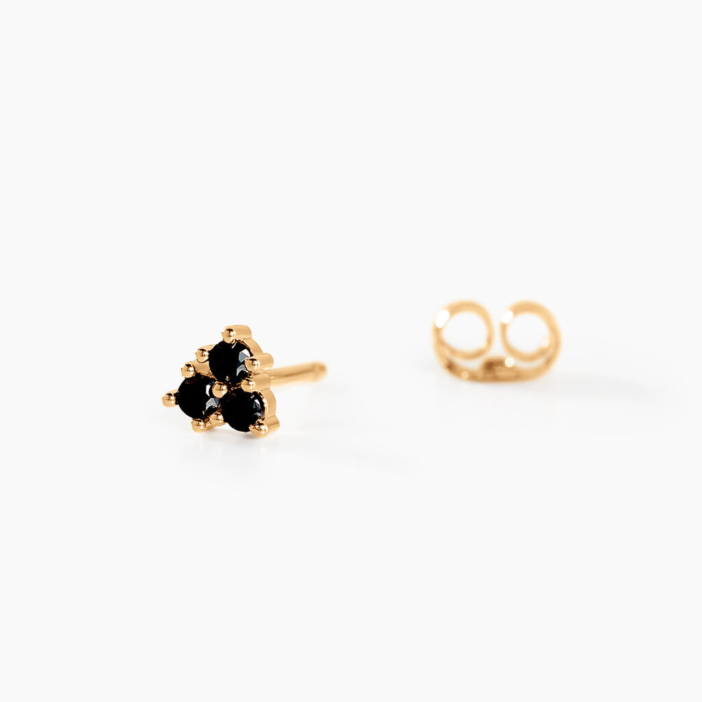 Boucles D'oreilles Puces Midnight Royalty Plaqué Or Jaune Oxyde - Boucles d'oreilles fantaisie Femme | Histoire d’Or
