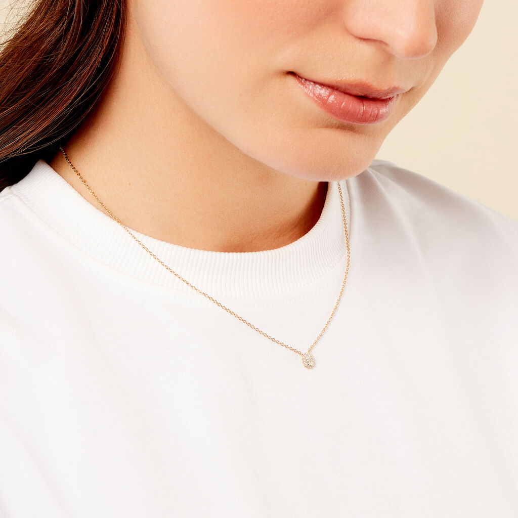 Collier Oliviane Argent Jaune Oxyde De Zirconium - Nouveautés Femme | Histoire d’Or