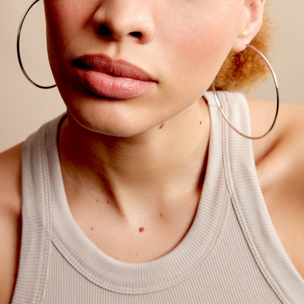 Créoles Argent Blanc Olympia - Boucles d'oreilles créoles Femme | Histoire d’Or