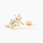 Boucles D'Oreilles Puces Waouh Plaqu&eacute; Or Jaune Oxyde De Zirconium - Boucles d'oreilles fantaisie Femme | Histoire d&rsquo;Or