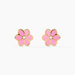 Boucles D'oreilles Puces Or Jaune Talia Email - Clous d'oreilles Enfant | Histoire d&rsquo;Or