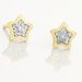 Boucles D'oreilles Puces Elais Etoile 0 Or Jaune Strass - Clous d'oreilles Femme | Histoire d’Or