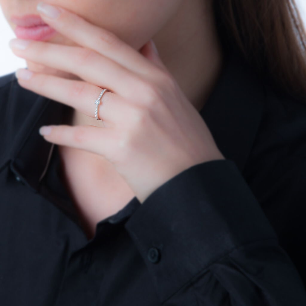 Bague Solitaire Laetitia Or Blanc Diamant - Bagues solitaires Femme | Histoire d’Or