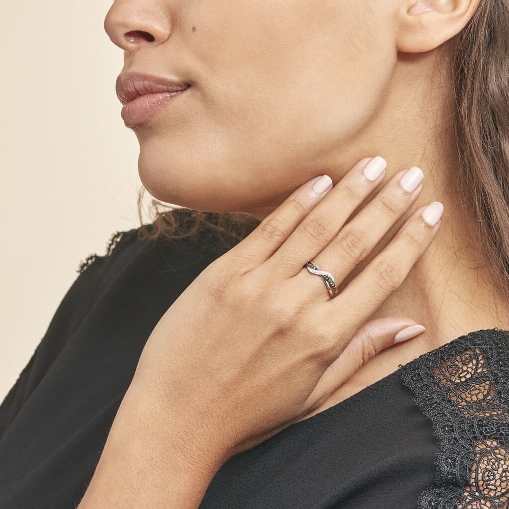 Bague Valencia Or Blanc Diamant - Bagues avec pierre Femme | Histoire d’Or