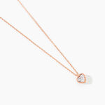 Collier Kadidjatou Or Rose Oxyde De Zirconium - Bijoux Coeur Femme | Histoire d&rsquo;Or