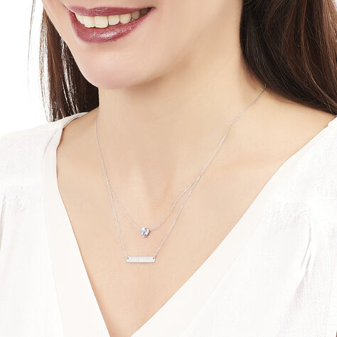 Collier Or Blanc Topaze - Colliers doubles et triples chaînes Femme | Histoire d’Or