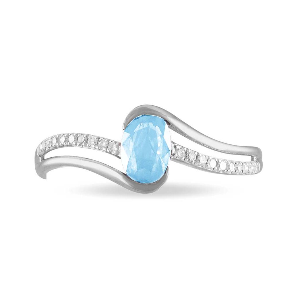 Bague Anja Or Blanc Topaze Et Diamant - Bagues solitaires Femme | Histoire d&rsquo;Or
