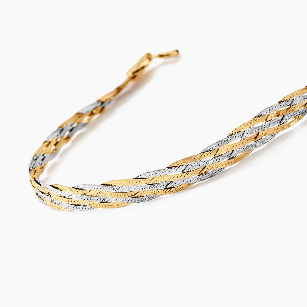 Bracelet Jasmin Tresse Or Bicolore - Bracelets Femme | Histoire d&rsquo;Or