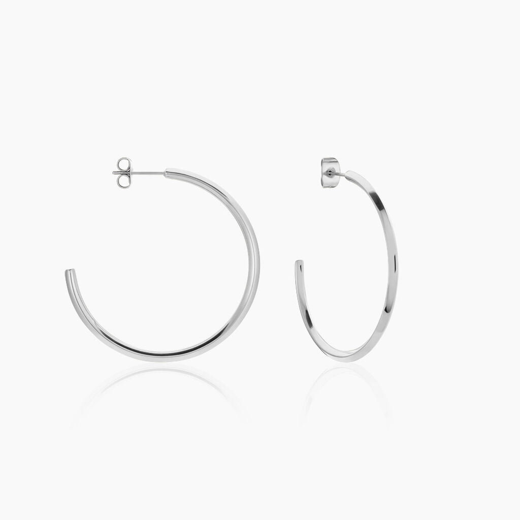 Cr&eacute;oles Tahaa Acier Blanc - Boucles d'oreilles cr&eacute;oles Femme | Histoire d&rsquo;Or