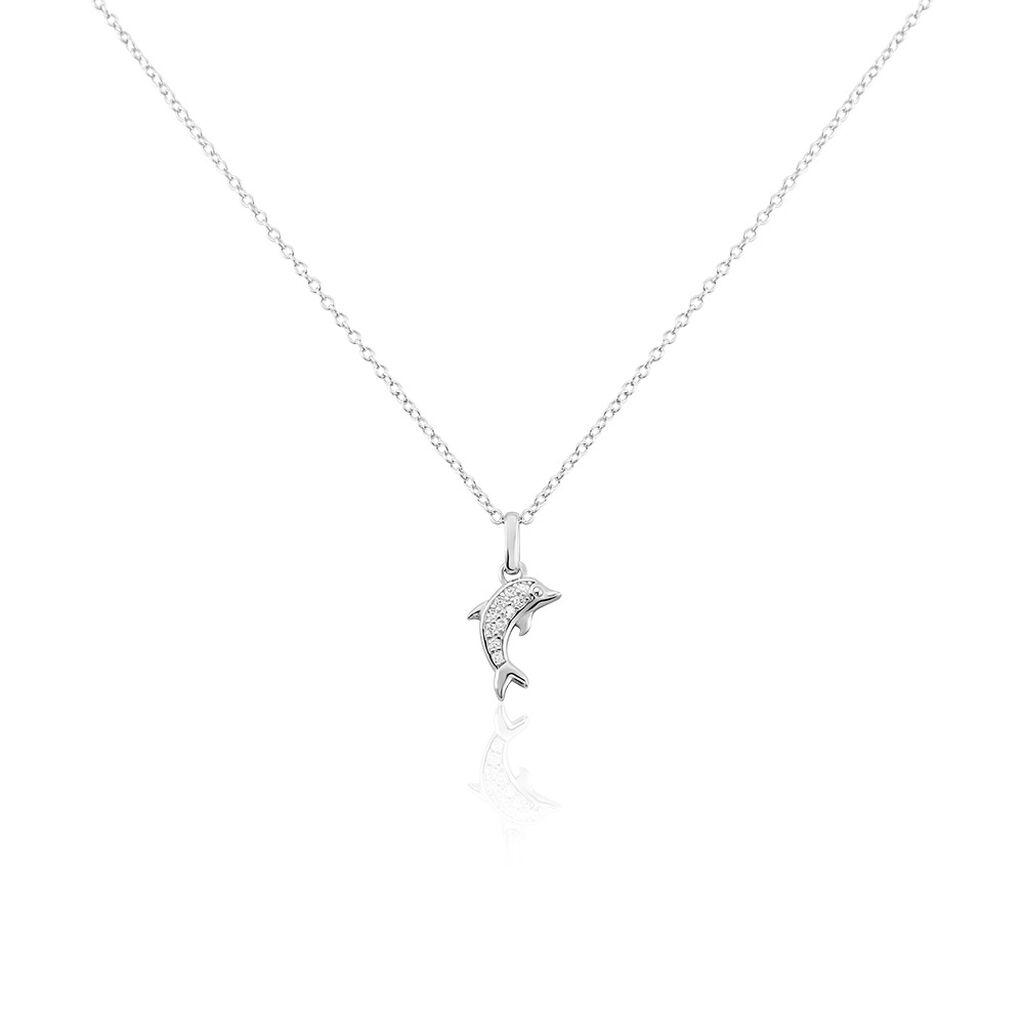 Collier Court Argent Blanc Giullia Motif Oxyde De Zirconium - Ras de cou Femme | Histoire d’Or