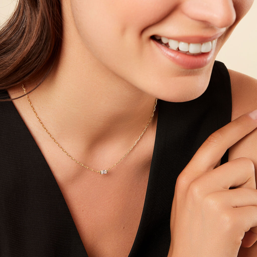 Collier Nigelle Argent Jaune Oxyde De Zirconium - Nouveautés Femme | Histoire d’Or