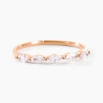 Bague Navette Argent Rose Oxyde De Zirconium - Bagues avec pierre Femme | Histoire d&rsquo;Or