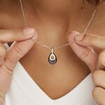 Collier H&eacute;l&eacute;ane Argent Blanc C&eacute;ramique Et Oxyde De Zirconium - Colliers fantaisie Femme | Histoire d&rsquo;Or