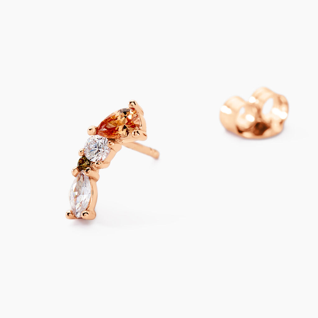 Boucles D'oreilles Puces Camelia Argent Rose Oxyde - Boucles d'oreilles fantaisie Femme | Histoire d’Or