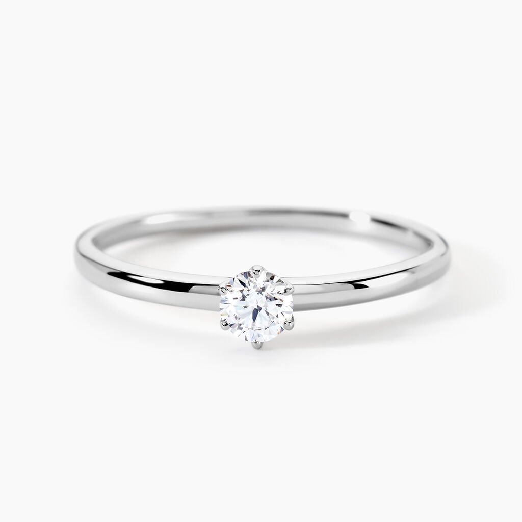 Bague Solitaire Natalia Pl Platine Blanc Diamant - Bagues solitaires Femme | Histoire d’Or