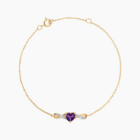 Bracelet Clothilde Or Jaune Améthyste Oxyde De Zirconium
