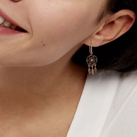 Boucles D'oreilles Pendantes Attrape Reves Plaque Or Pierre - Boucles d'oreilles fantaisie Femme | Histoire d’Or