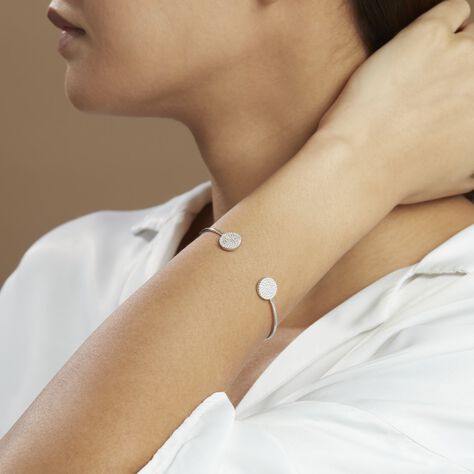 Bracelet Jonc Domitylle Argent Blanc Oxyde De Zirconium - Bracelets joncs Femme | Histoire d’Or