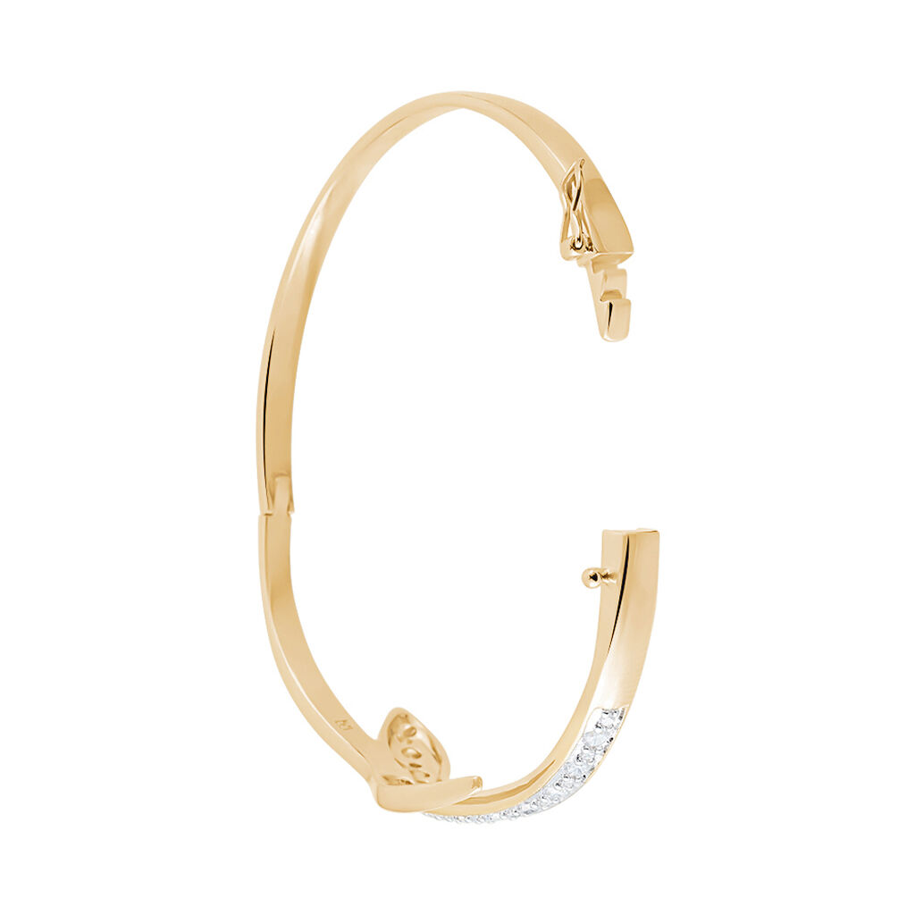 Bracelet Jonc Reyyanae Plaqu&eacute; Or Jaune Oxyde De Zirconium - Bracelets joncs Femme | Histoire d&rsquo;Or