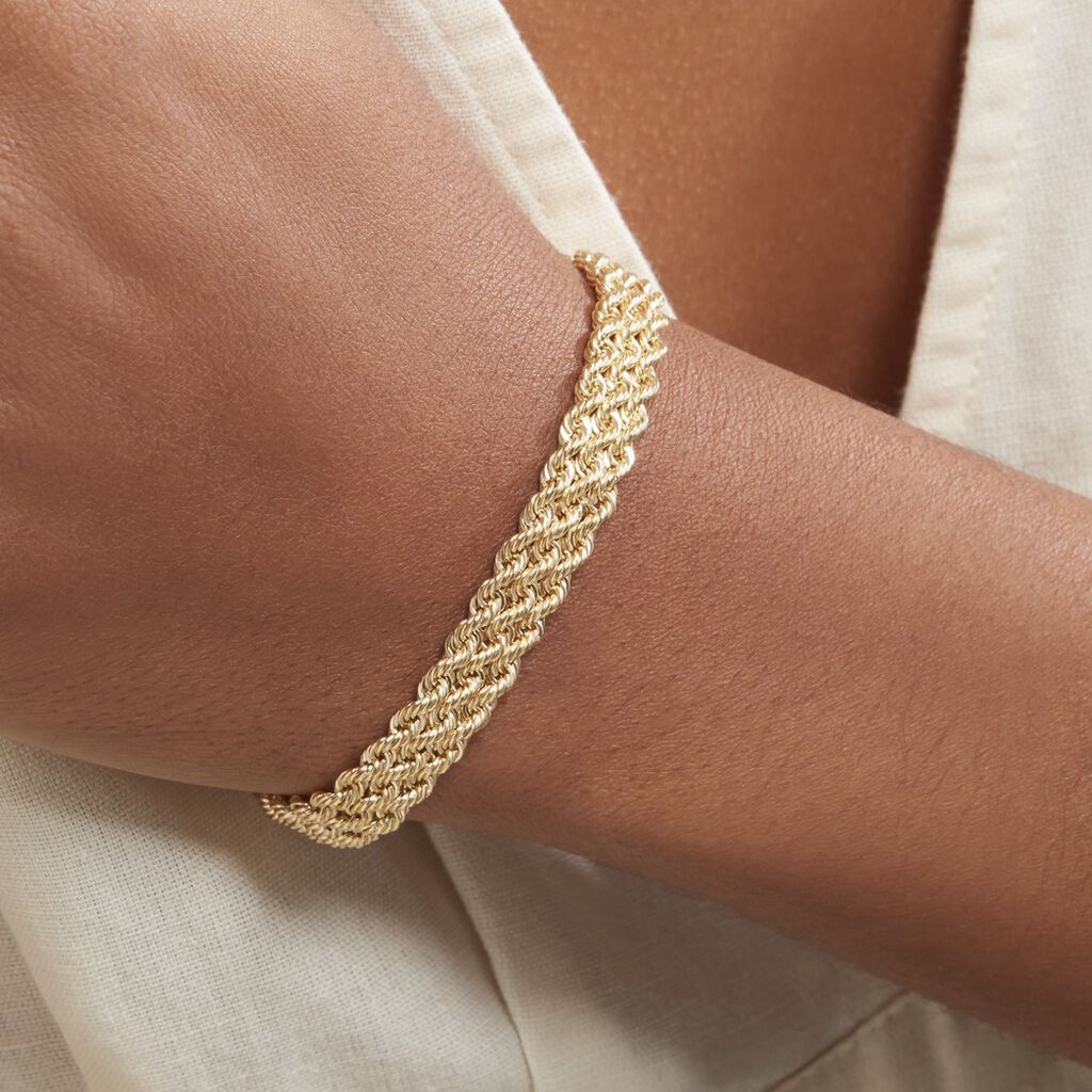 Bracelet Jerry Maille Corde 3 Rangs Or Jaune - Bracelets chaîne Femme | Histoire d’Or