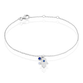 Bracelet Symbolique Argent Blanc Oxyde De Zirconium - Bracelets Main de Fatma Femme | Histoire d’Or