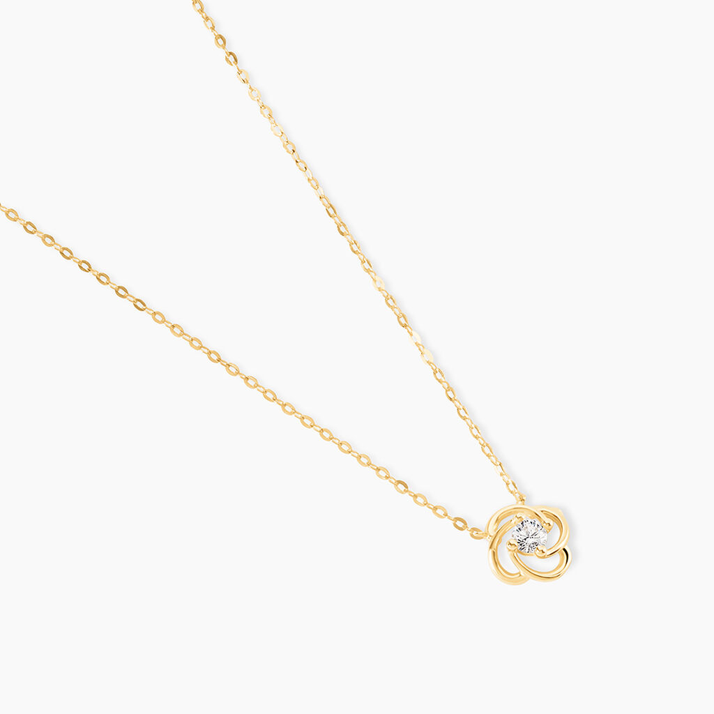 Collier Or Jaune Lazarus Oxyde De Zirconium - Colliers Femme | Histoire d&rsquo;Or