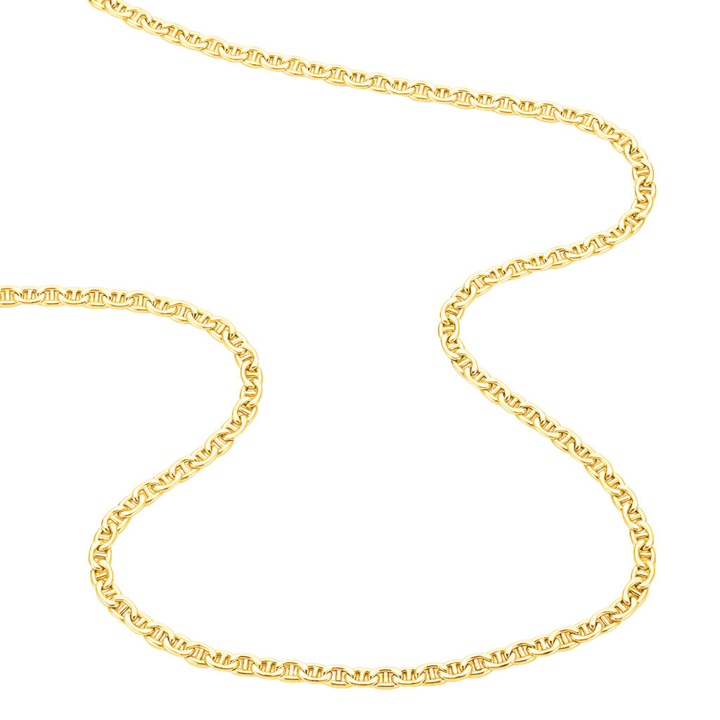 Collier Capucin Or Jaune Maille Marine Plate - Chaines Homme | Histoire d&rsquo;Or