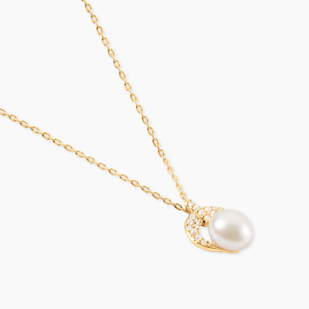 Collier Aloys Or Jaune Perle De Culture Et Oxyde De Zirconium - Colliers Femme | Histoire d’Or