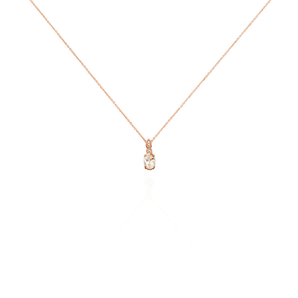 Collier Antonia Or Rose Morganite Et Oxyde De Zirconium - Colliers Femme | Histoire d’Or
