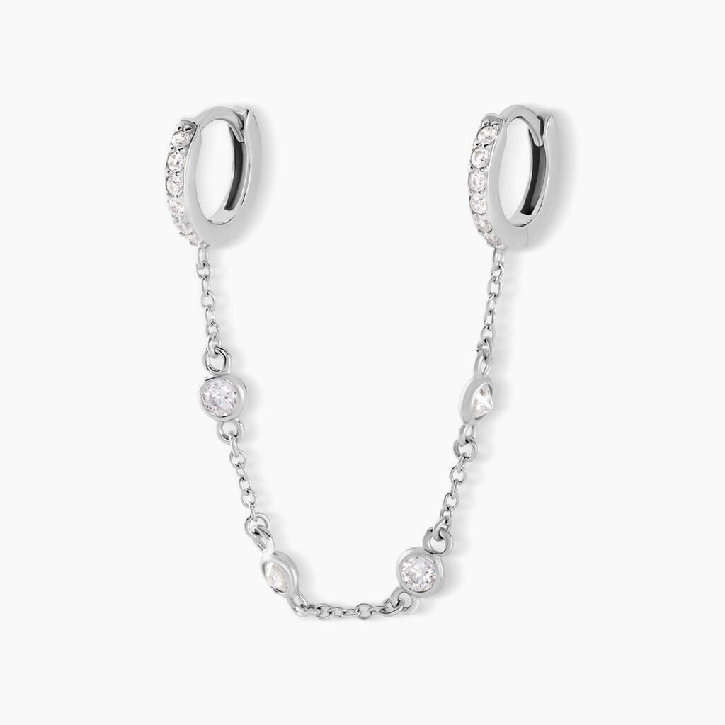 Bijou D'oreille Unitaire Argent Blanc Gretus Oxydes De Zirconium - Boucles d'oreilles fantaisie Femme | Histoire d’Or