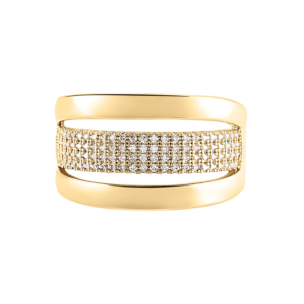 Bague Adelicia Plaqu&eacute; Or Jaune Oxyde De Zirconium - Bagues avec pierre Femme | Histoire d&rsquo;Or