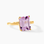 Bague Or Jaune Faraj Amethyste - Bagues solitaires Femme | Histoire d&rsquo;Or