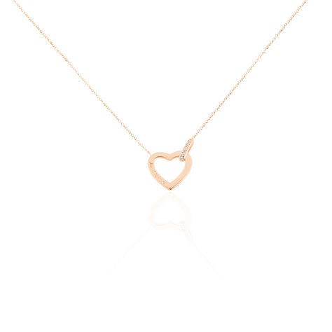 Collier Elanda Argent Rose Oxyde De Zirconium - Colliers Coeur Femme | Histoire d’Or