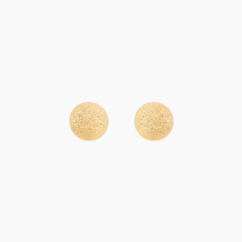 Boucles D'oreilles Puces Fidelia Boule Sablee Or Jaune - Clous d'oreilles Femme | Histoire d’Or
