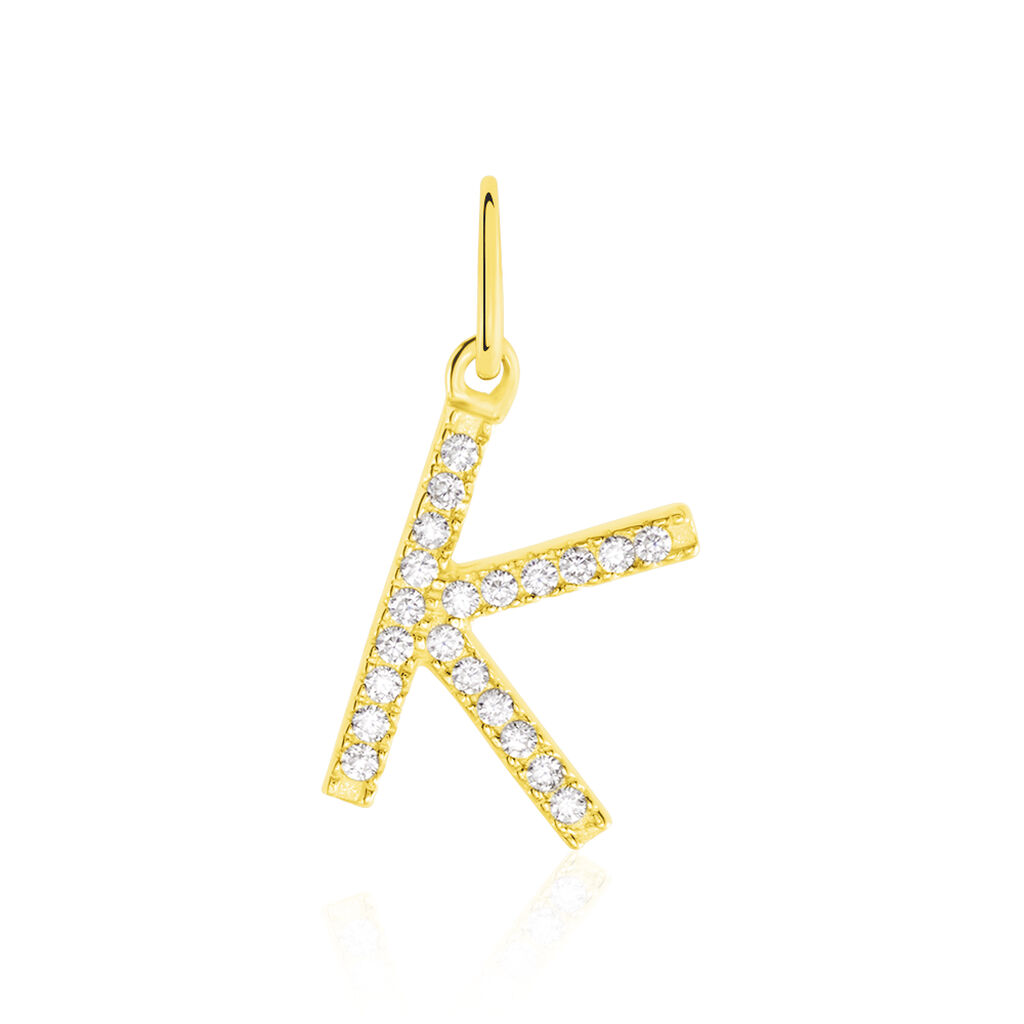 Pendentif Lettre K Or Jaune Oxyde