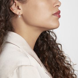 Créoles Wolf Argent Rhodié Perle De Culture - Boucles d'oreilles créoles Femme | Histoire d’Or