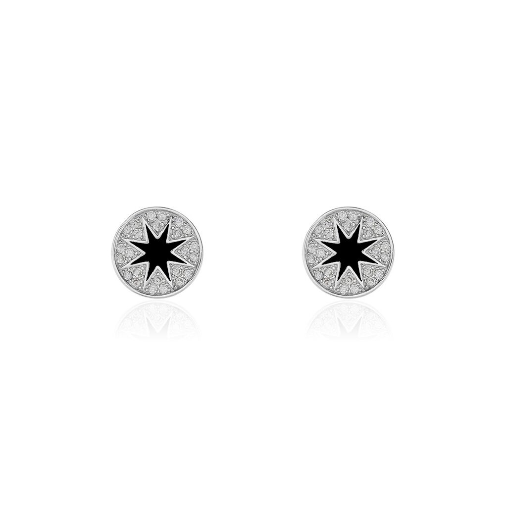 Boucles D'oreilles Puces Argent Blanc Winston Oxydes De Zirconium - Boucles d'oreilles fantaisie Femme | Histoire d&rsquo;Or