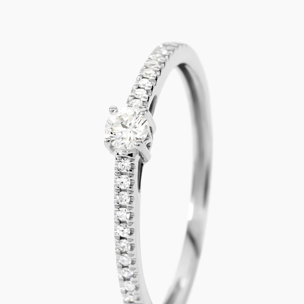 Bague Eliisa Platine Blanc Diamant - Bagues solitaires Femme | Histoire d&rsquo;Or