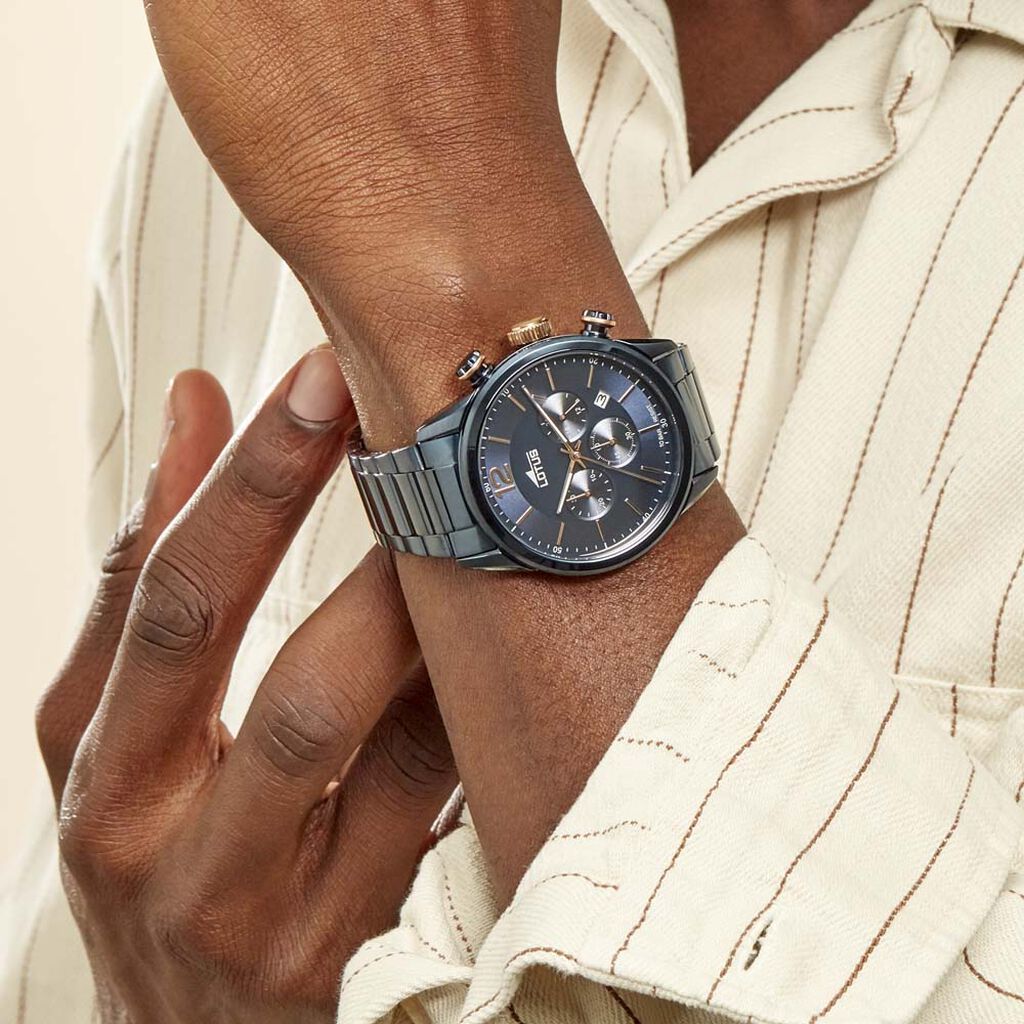 Montre Lotus Chrono Bleu - Montres Homme | Histoire d’Or