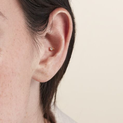 Piercing D'oreilles Unitaire Acier Doré Piia Oxyde De Zirconium - Bijoux Famille | Histoire d’Or