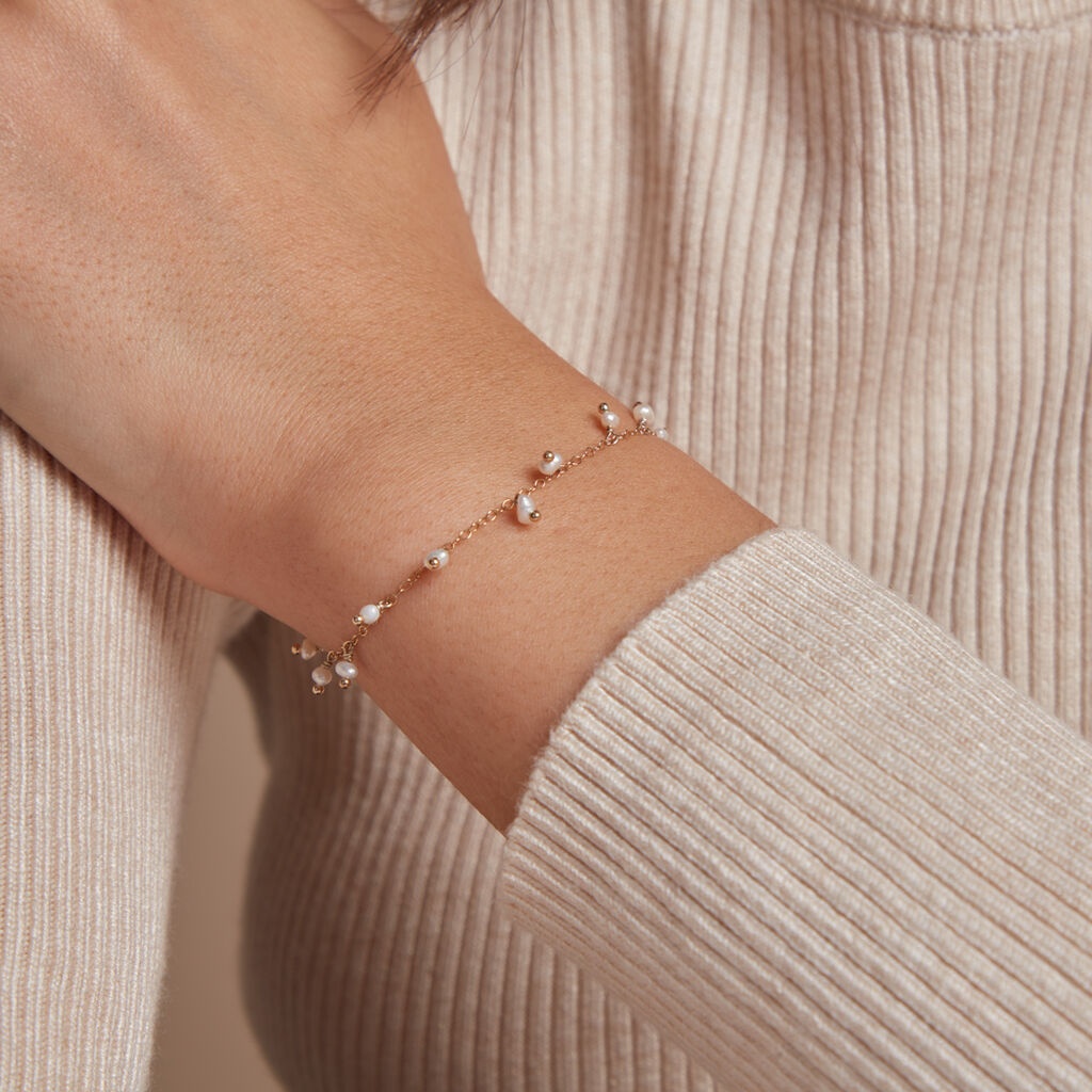 Bracelet Identitée Jazmin Or Jaune Perle De Culture - Bracelets Femme | Histoire d’Or