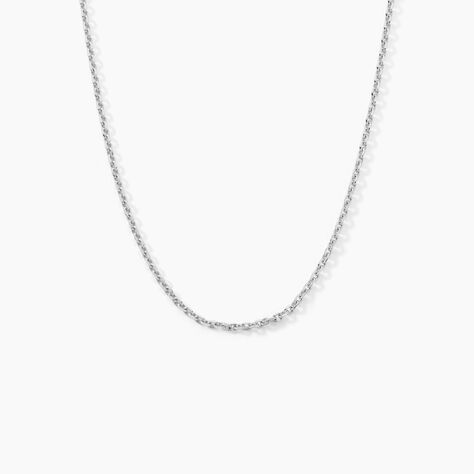 Cha&icirc;ne Claudine Maille For&ccedil;at Argent Blanc - Chaines Famille | Histoire d&rsquo;Or