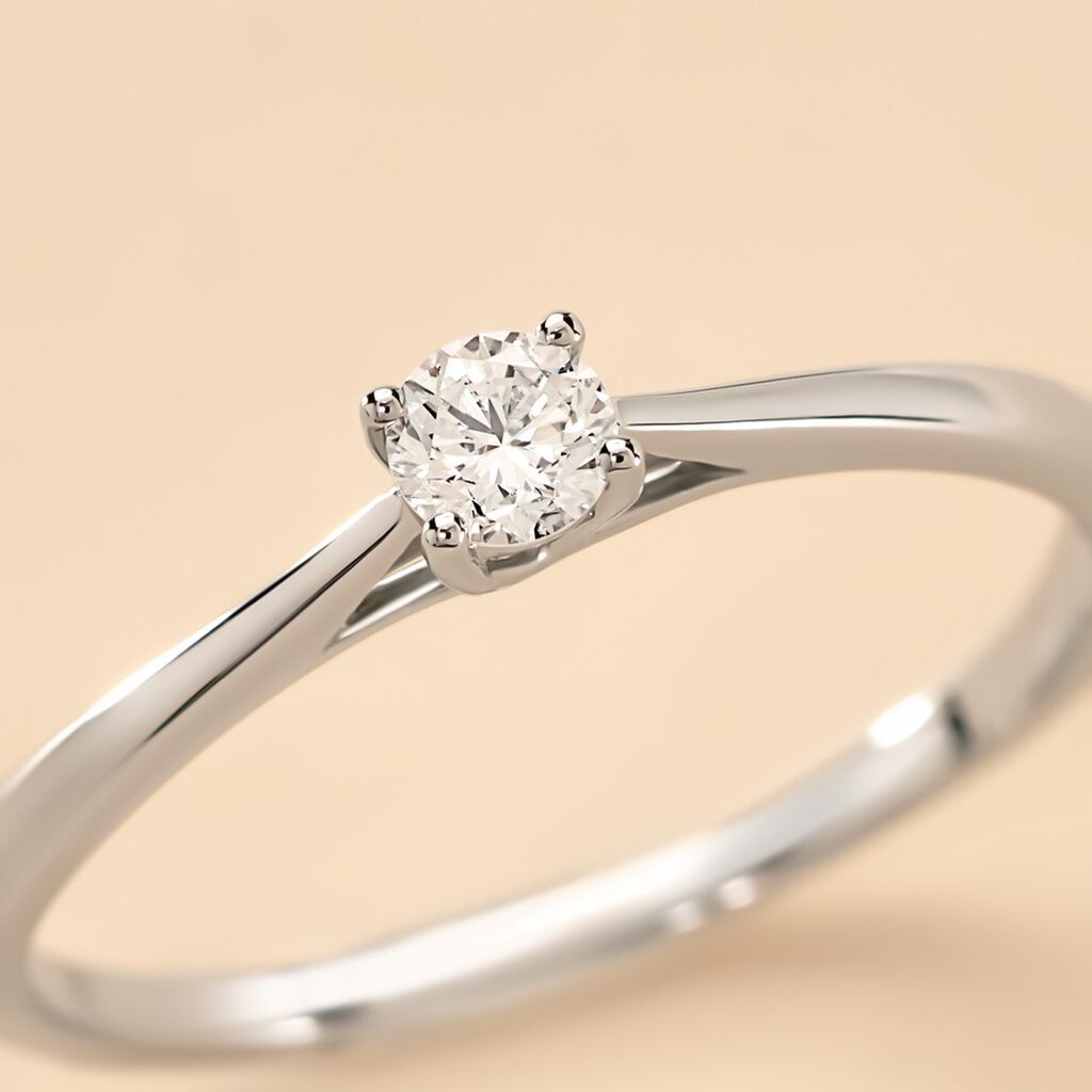Bague Solitaire Aphrodite Platine Blanc Diamant - Bagues solitaires Femme | Histoire d&rsquo;Or
