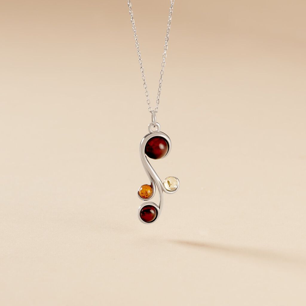 Collier Alexa Argent Blanc Ambre - Colliers fantaisie Femme | Histoire d’Or
