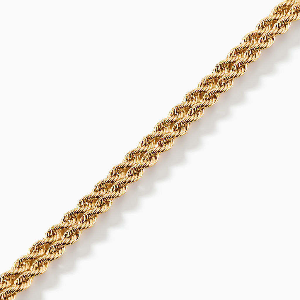 Bracelet Jerry Maille Corde 2 Rangs Or Jaune - Bracelets chaîne Femme | Histoire d’Or