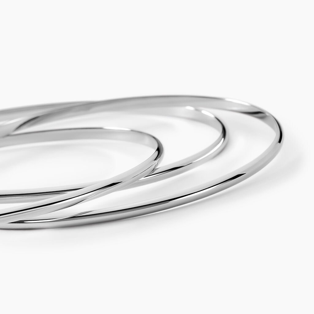 Bracelet Jonc Hugoline Argent Blanc - Bracelets joncs Femme | Histoire d’Or