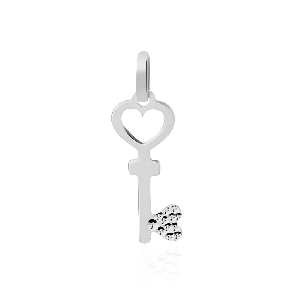 Pendentif Fatilia Clef Coeur Or Blanc