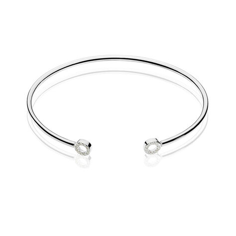 Bracelet Jonc Danae Argent Blanc Oxyde De Zirconium - Bracelets joncs Femme | Histoire d&rsquo;Or