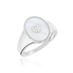 Chevali&egrave;re Aracely Argent Blanc Nacre Oxyde De Zirconium - Bagues solitaires Femme | Histoire d&rsquo;Or