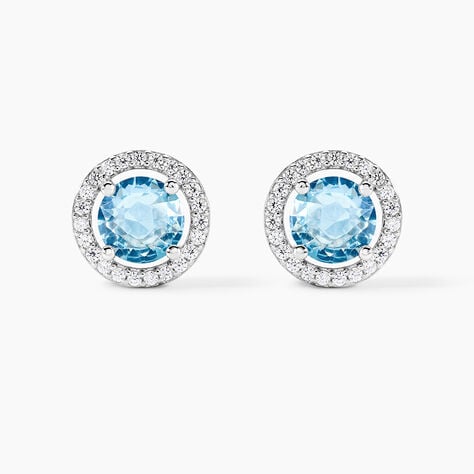 Boucles D'oreilles Puces Rio Argent Blanc Oxyde - Boucles d'oreilles fantaisie Femme | Histoire d&rsquo;Or